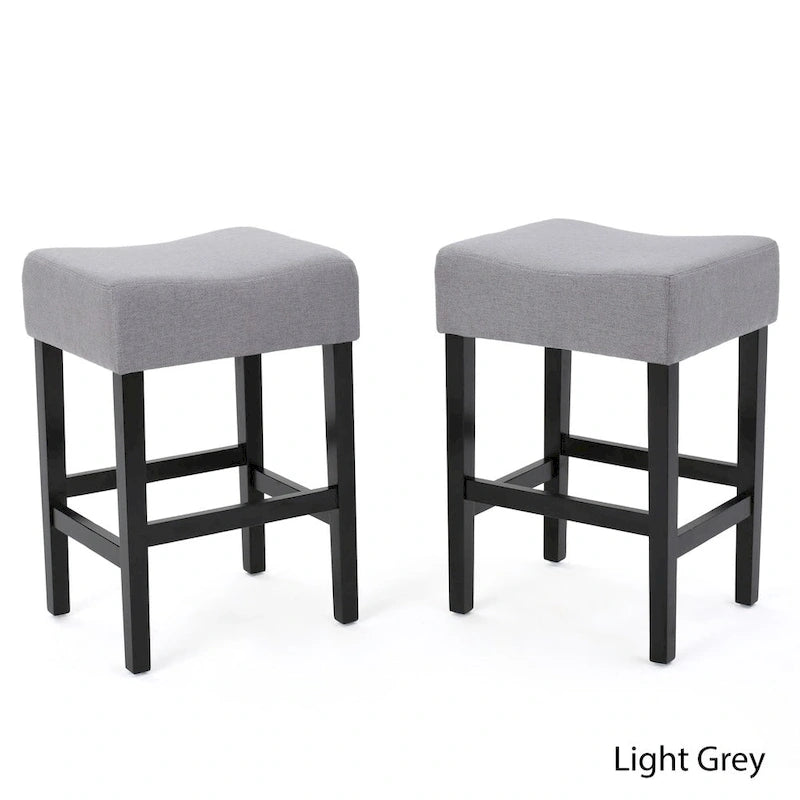 Tabouret de comptoir Lopez sans dossier en tissu de 27 po (ensemble de 2) de Christopher Knight Home