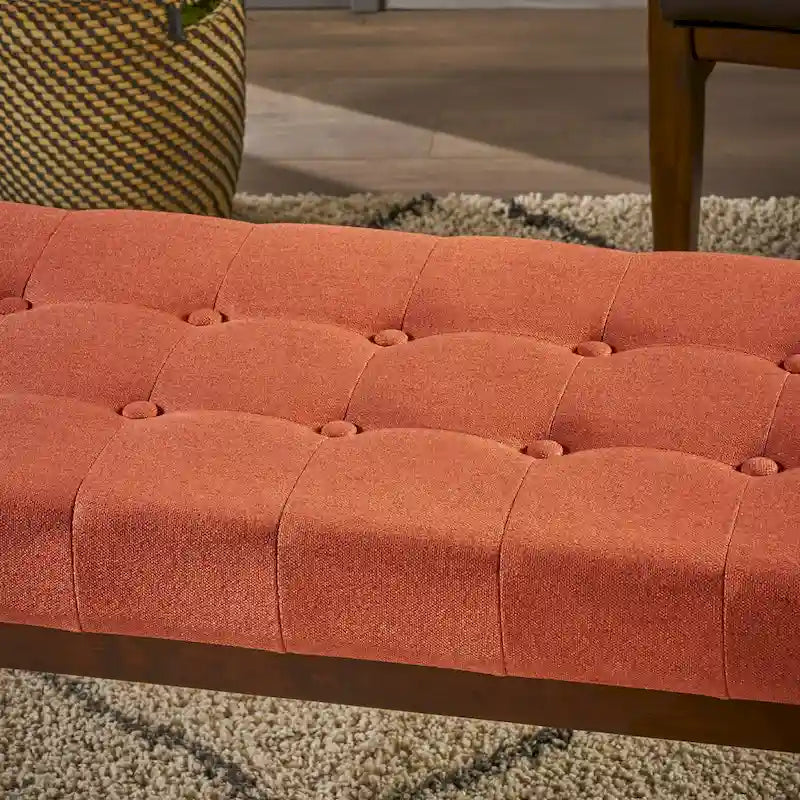 Banc ottoman Flavel en tissu capitonné par Christopher Knight Home