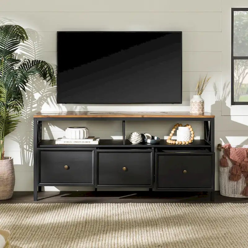 Meuble TV rustique à 3 tiroirs Middlebrook de 60 pouces