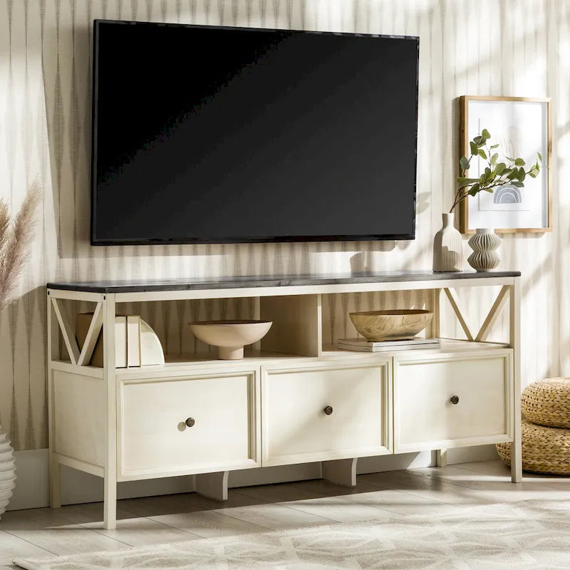 Meuble TV rustique à 3 tiroirs Middlebrook de 60 pouces
