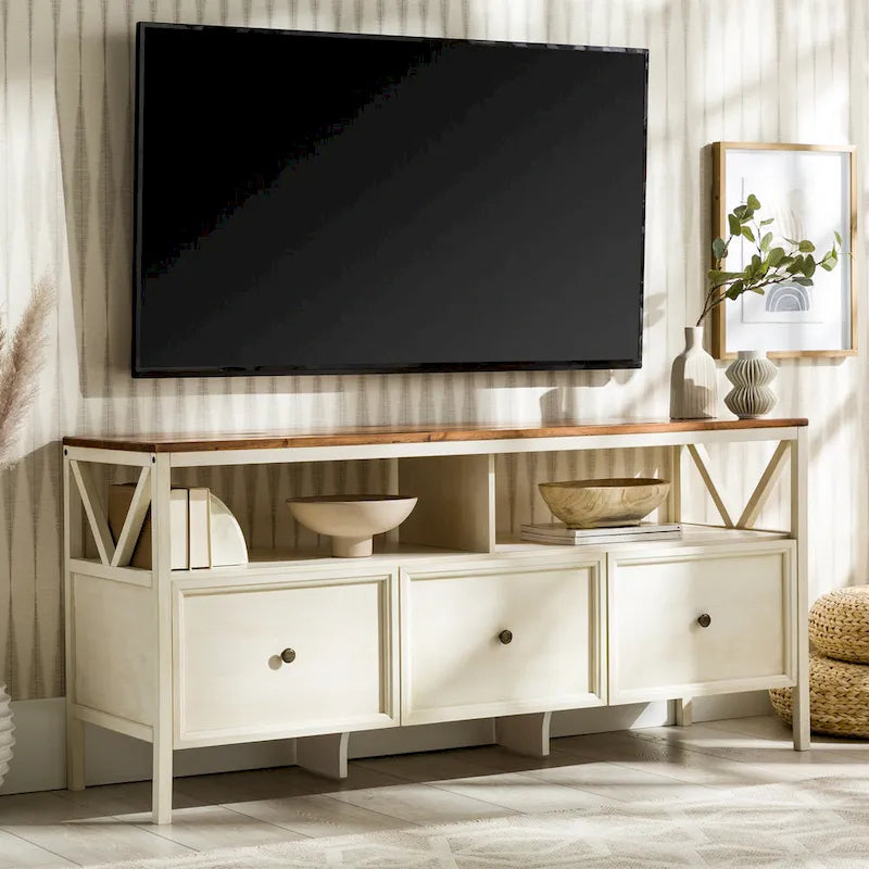 Meuble TV rustique à 3 tiroirs Middlebrook de 60 pouces