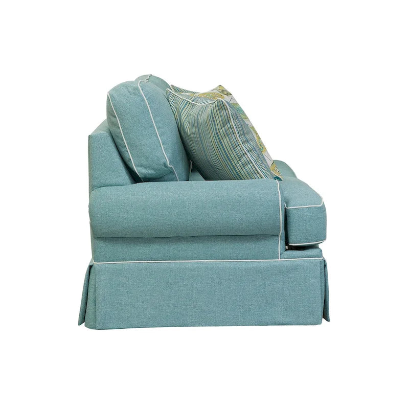 Canapé American Furniture Classics Modèle Coastal Aqua Series avec quatre coussins décoratifs