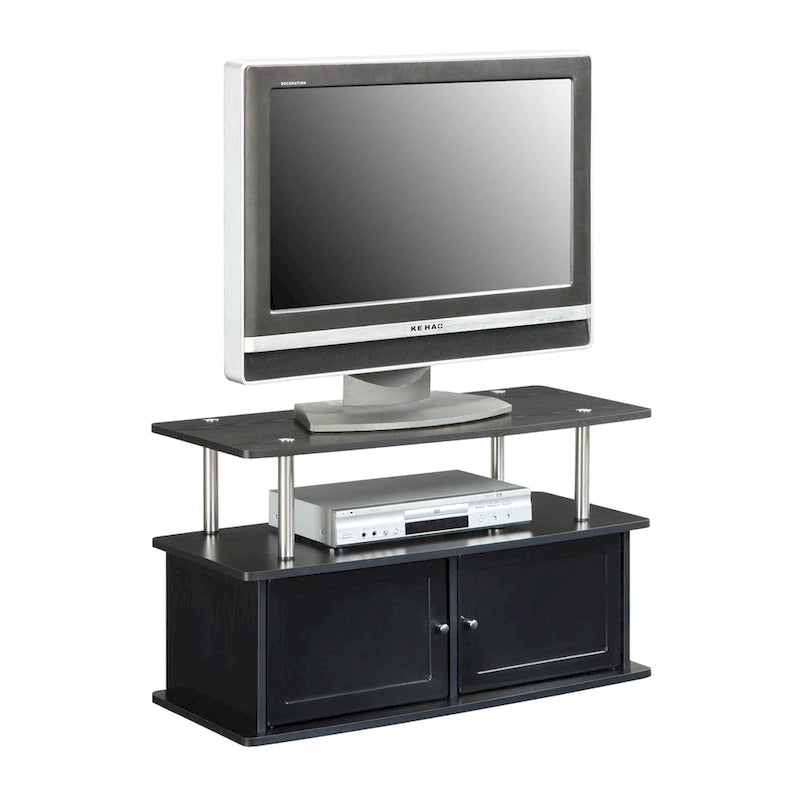 Meuble TV Designs2Go de Convenience Concepts avec 2 armoires de rangement et étagère