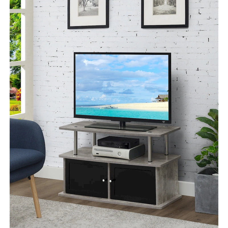 Meuble TV Designs2Go de Convenience Concepts avec 2 armoires de rangement et étagère