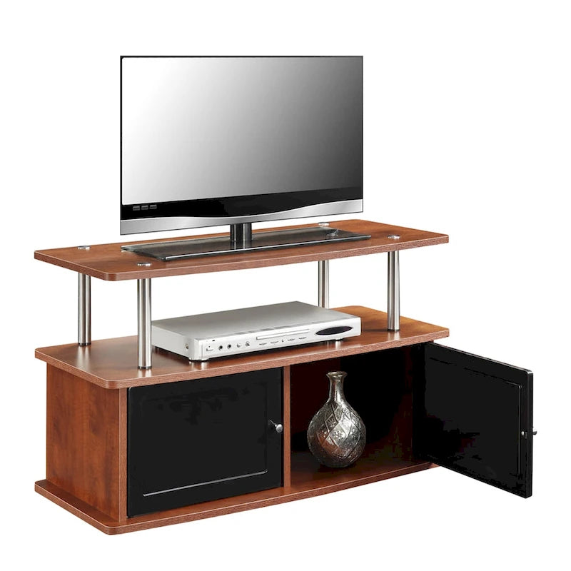 Meuble TV Designs2Go de Convenience Concepts avec 2 armoires de rangement et étagère