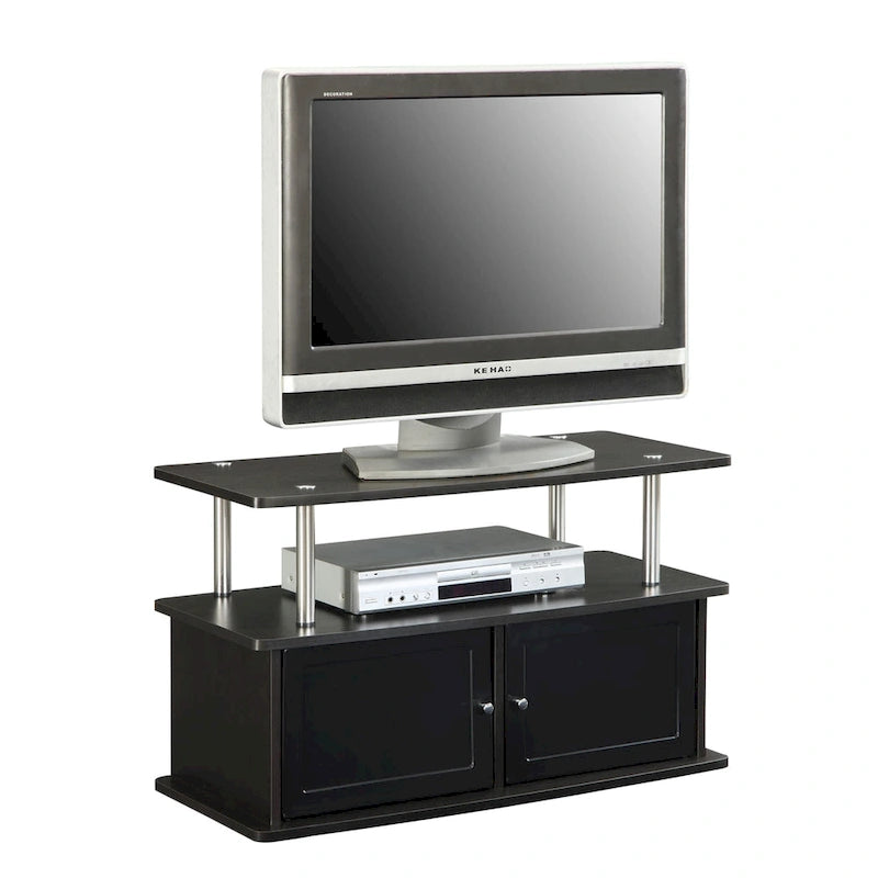 Meuble TV Designs2Go de Convenience Concepts avec 2 armoires de rangement et étagère