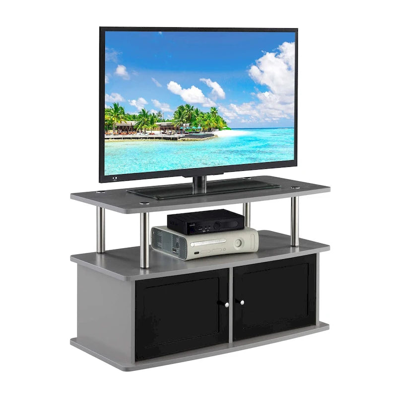 Meuble TV Designs2Go de Convenience Concepts avec 2 armoires de rangement et étagère