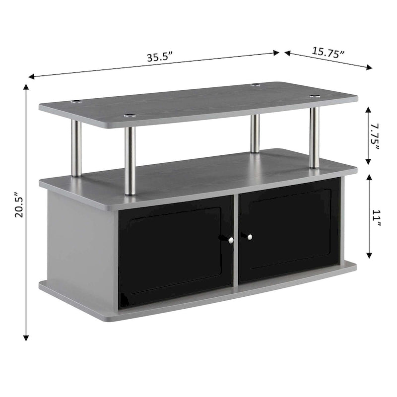 Meuble TV Designs2Go de Convenience Concepts avec 2 armoires de rangement et étagère