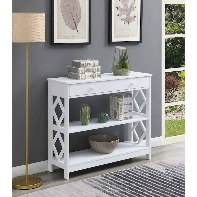Console de rangement à 1 tiroir avec étagères Diamond de Convenience Concepts