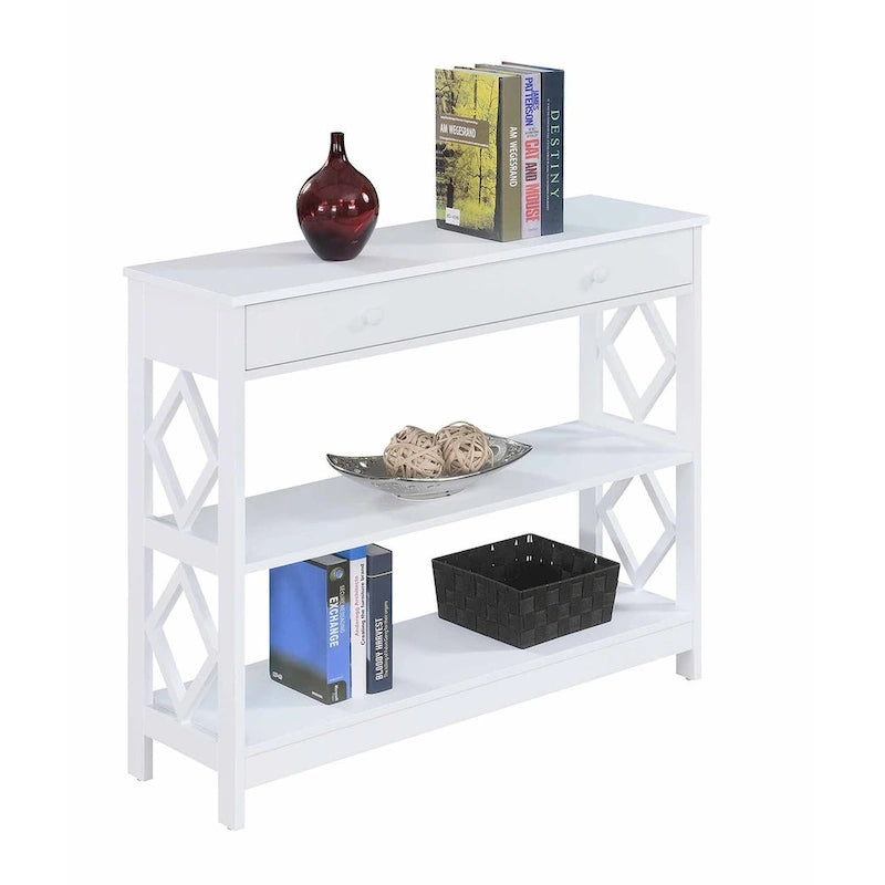 Console de rangement à 1 tiroir avec étagères Diamond de Convenience Concepts