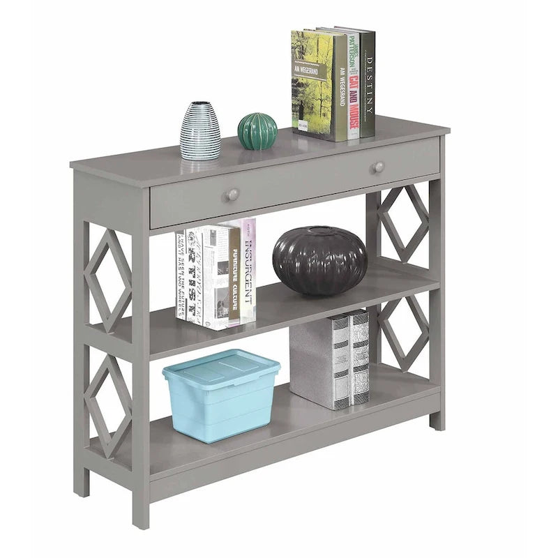 Console de rangement à 1 tiroir avec étagères Diamond de Convenience Concepts