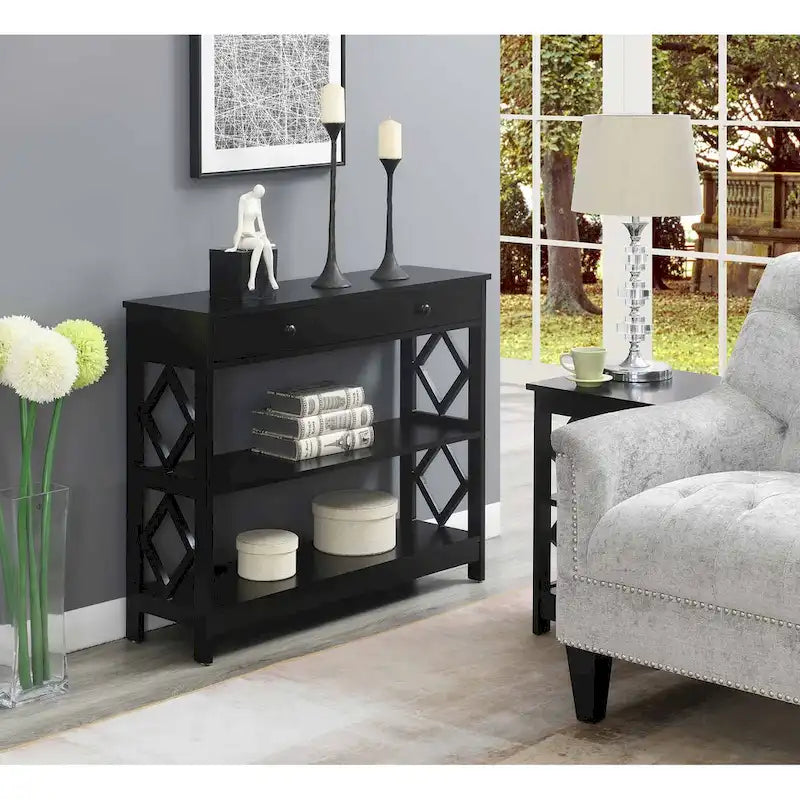 Console de rangement à 1 tiroir avec étagères Diamond de Convenience Concepts