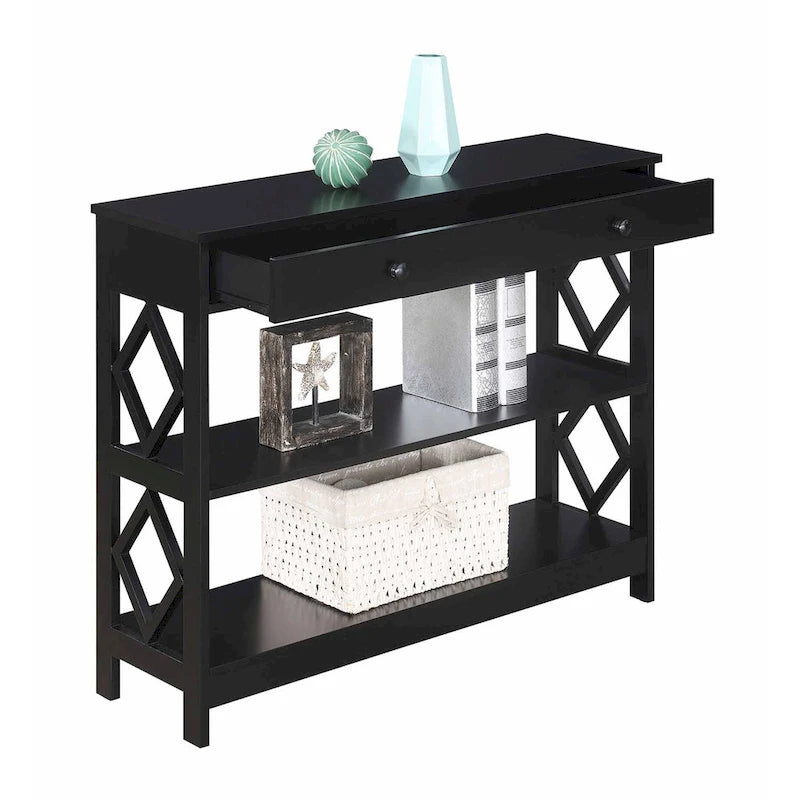 Console de rangement à 1 tiroir avec étagères Diamond de Convenience Concepts