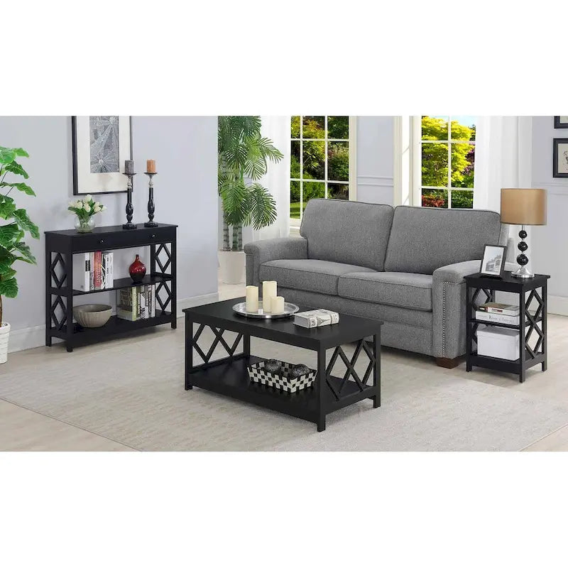 Console de rangement à 1 tiroir avec étagères Diamond de Convenience Concepts