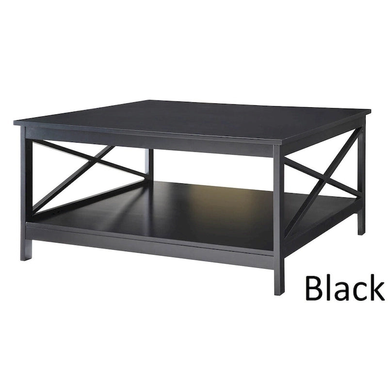 Table basse carrée Oxford 36 avec étagère Convenience Concepts