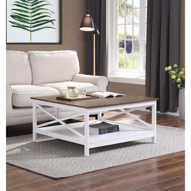 Table basse carrée Oxford 36 avec étagère Convenience Concepts
