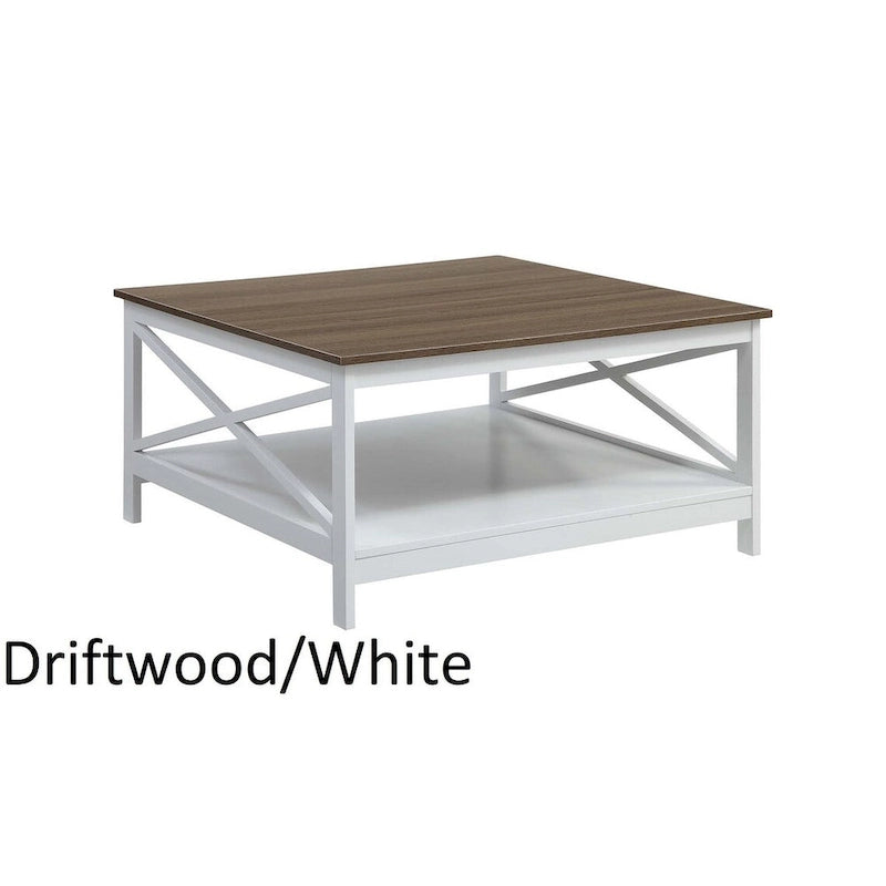Table basse carrée Oxford 36 avec étagère Convenience Concepts
