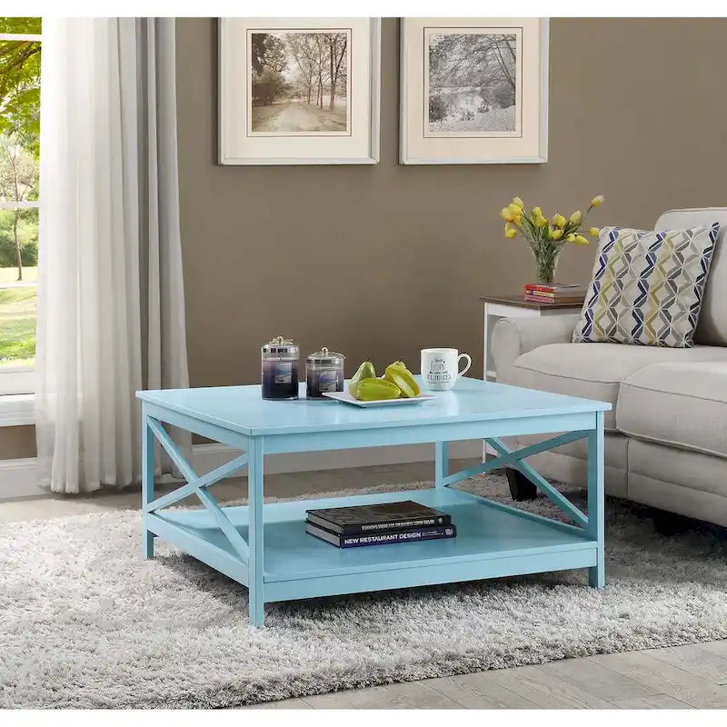 Table basse carrée Oxford 36 avec étagère Convenience Concepts