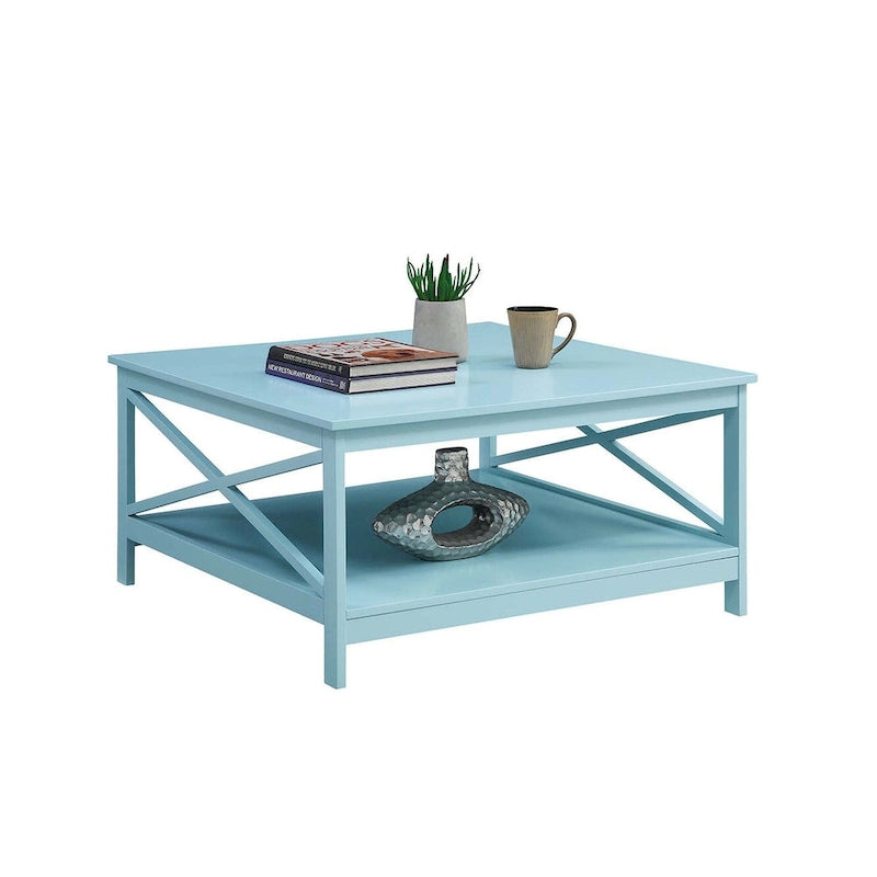 Table basse carrée Oxford 36 avec étagère Convenience Concepts