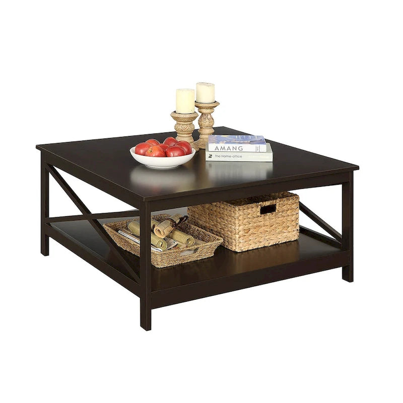 Table basse carrée Oxford 36 avec étagère Convenience Concepts