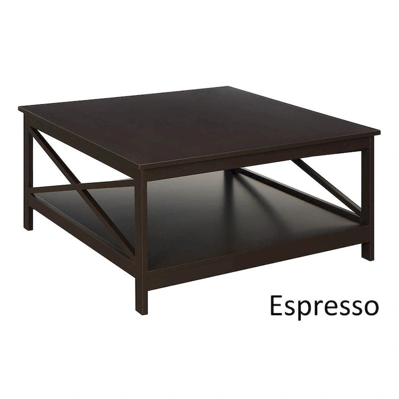 Table basse carrée Oxford 36 avec étagère Convenience Concepts