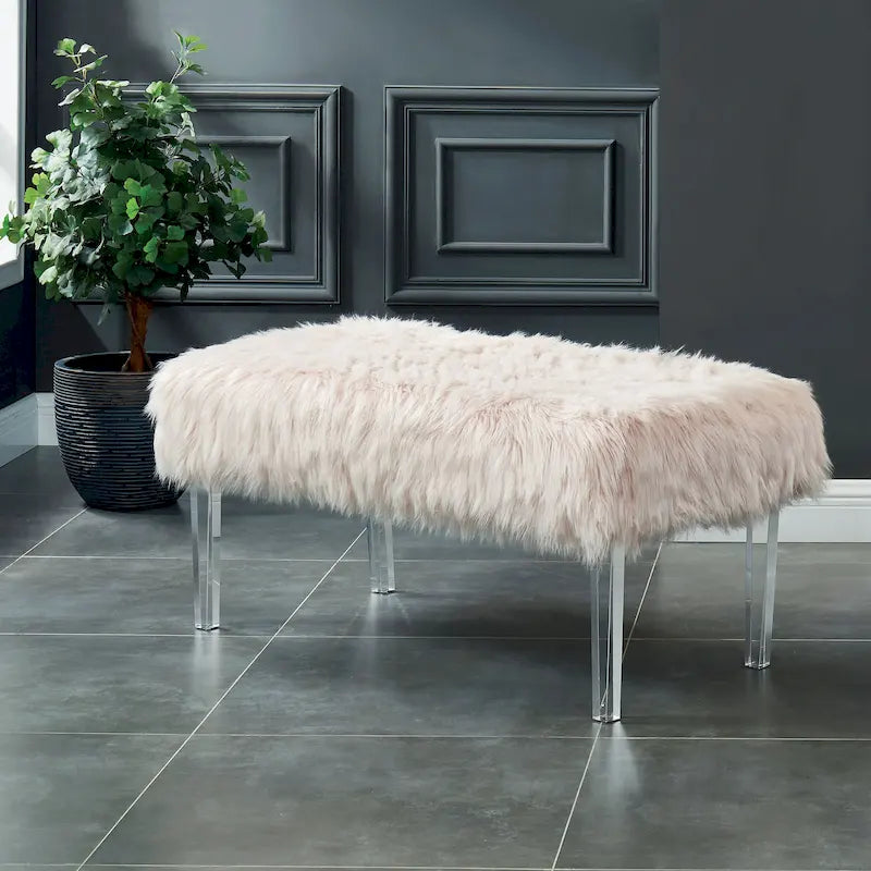 Banc d'entrée Andral en similicuir contemporain par Silver Orchid