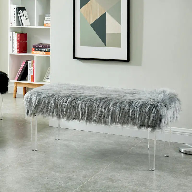 Banc d'entrée Andral en similicuir contemporain par Silver Orchid