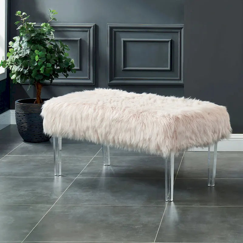 Banc d'entrée Andral en similicuir contemporain par Silver Orchid