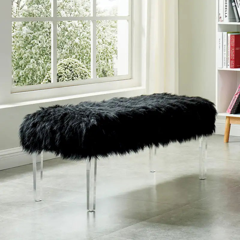 Banc d'entrée Andral en similicuir contemporain par Silver Orchid