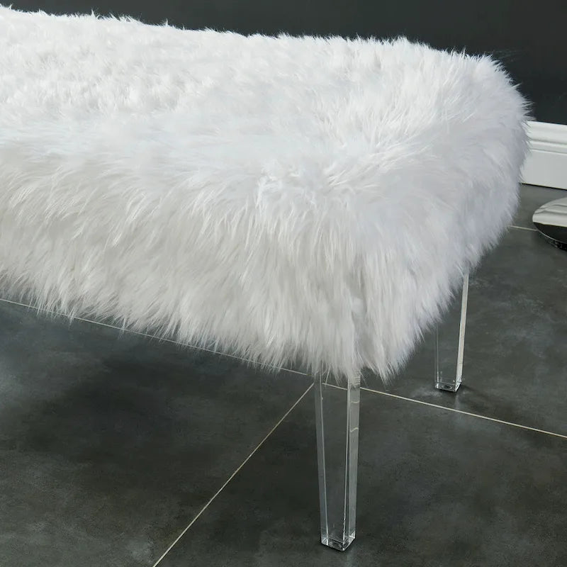 Banc d'entrée Andral en similicuir contemporain par Silver Orchid