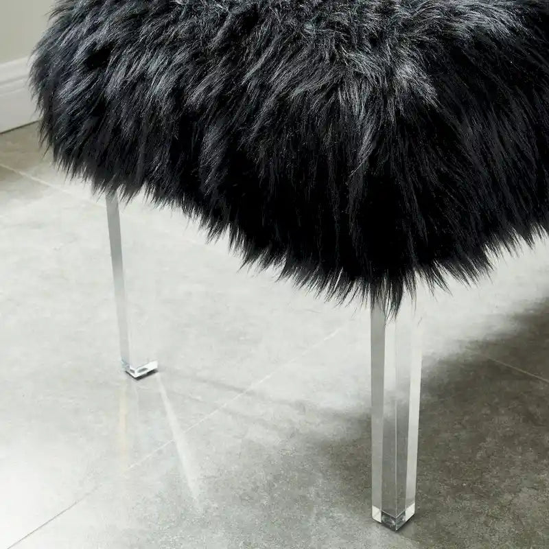 Banc d'entrée Andral en similicuir contemporain par Silver Orchid