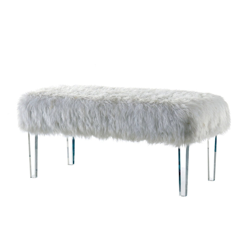 Banc d'entrée Andral en similicuir contemporain par Silver Orchid
