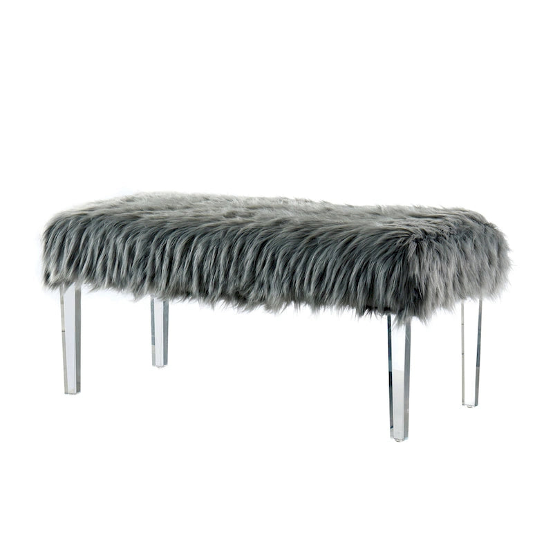 Banc d'entrée Andral en similicuir contemporain par Silver Orchid