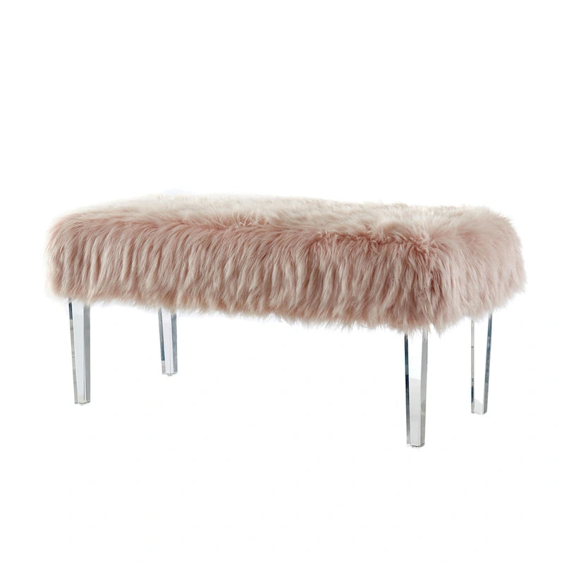Banc d'entrée Andral en similicuir contemporain par Silver Orchid