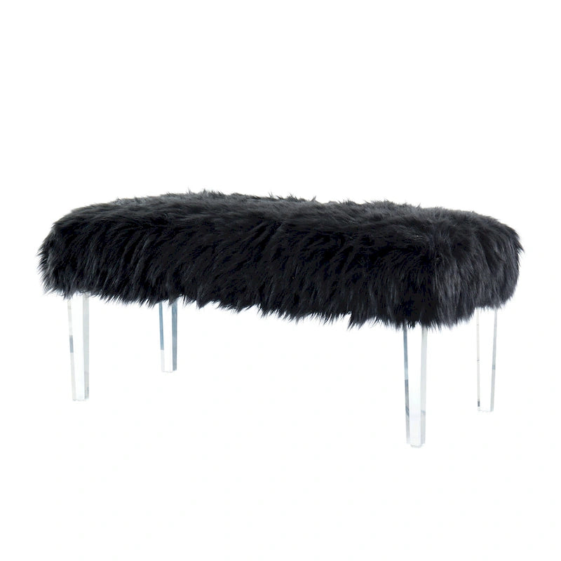 Banc d'entrée Andral en similicuir contemporain par Silver Orchid