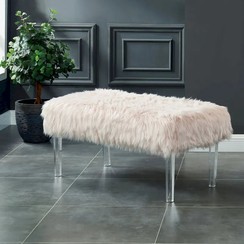 Banc d'entrée Andral en similicuir contemporain par Silver Orchid