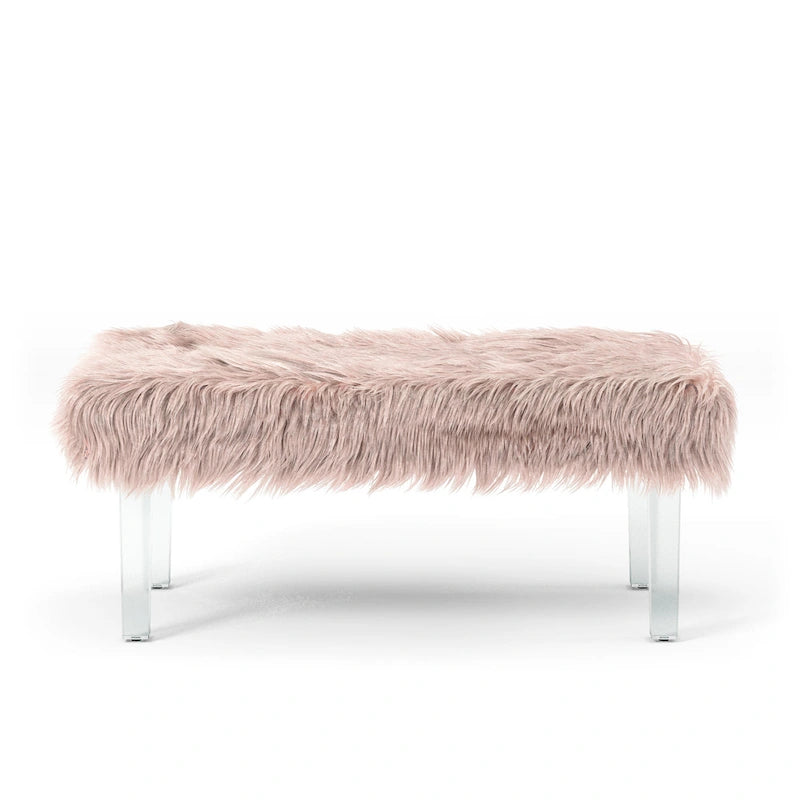 Banc d'entrée Andral en similicuir contemporain par Silver Orchid