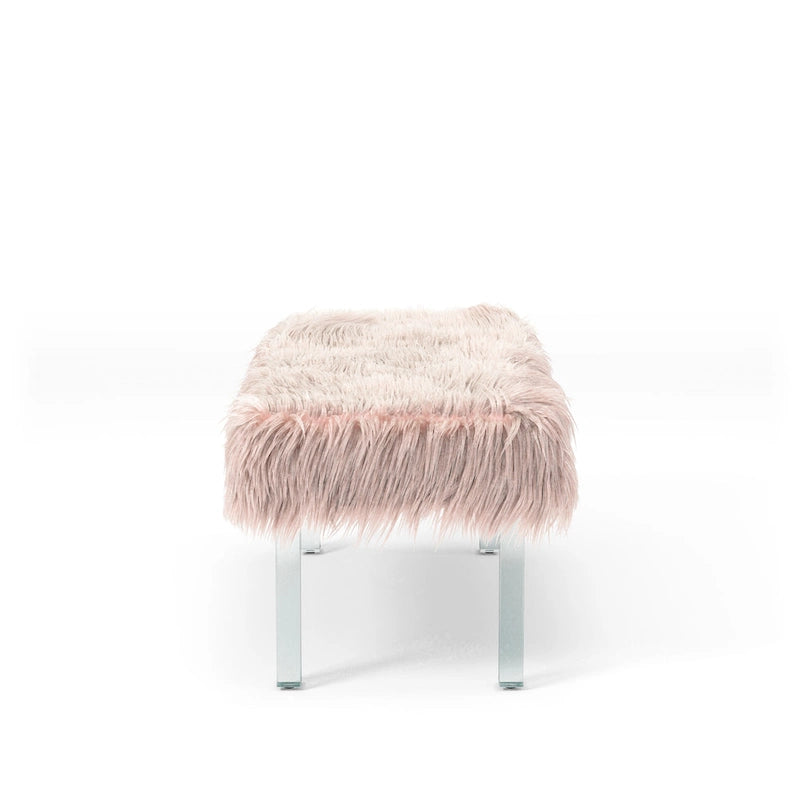 Banc d'entrée Andral en similicuir contemporain par Silver Orchid