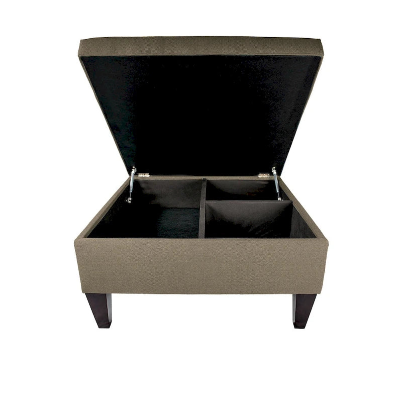 Table ottoman de cocktail organisationnel rembourré MJL Furniture Manhattan Espresso