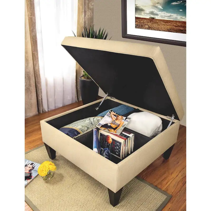 Table ottoman de cocktail organisationnel rembourré MJL Furniture Manhattan Espresso