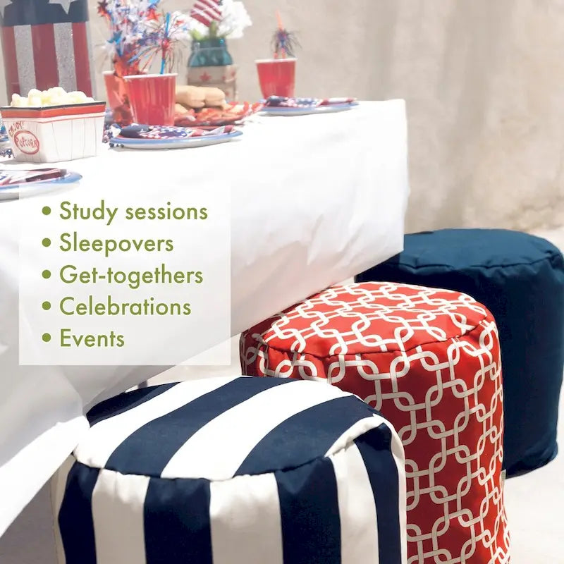 Majestic Home Goods Pouf / Ottomane chevron intérieur / extérieur 16 L x 16 W x 17 H