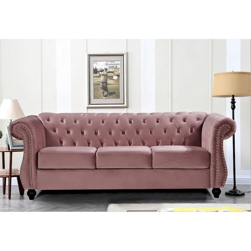 Ensemble 2 pièces Kemos Velvet Chesterfield - Fauteuil et Canapé