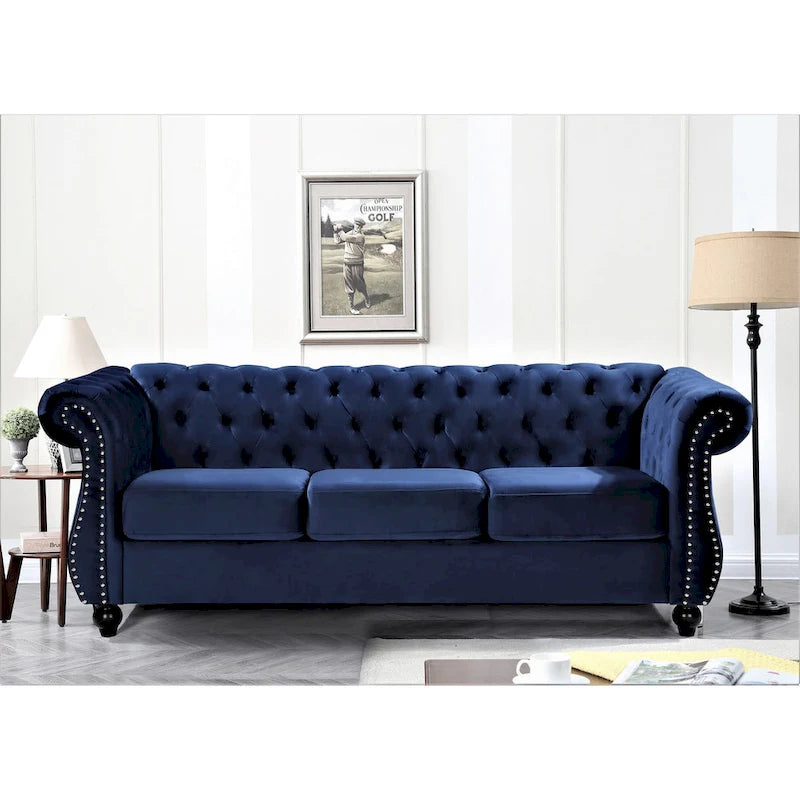 Ensemble 2 pièces Kemos Velvet Chesterfield - Fauteuil et Canapé