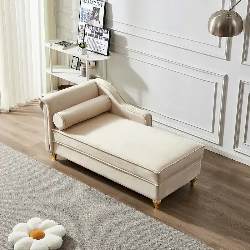 Chaise longue moderne rembourrée avec rangement