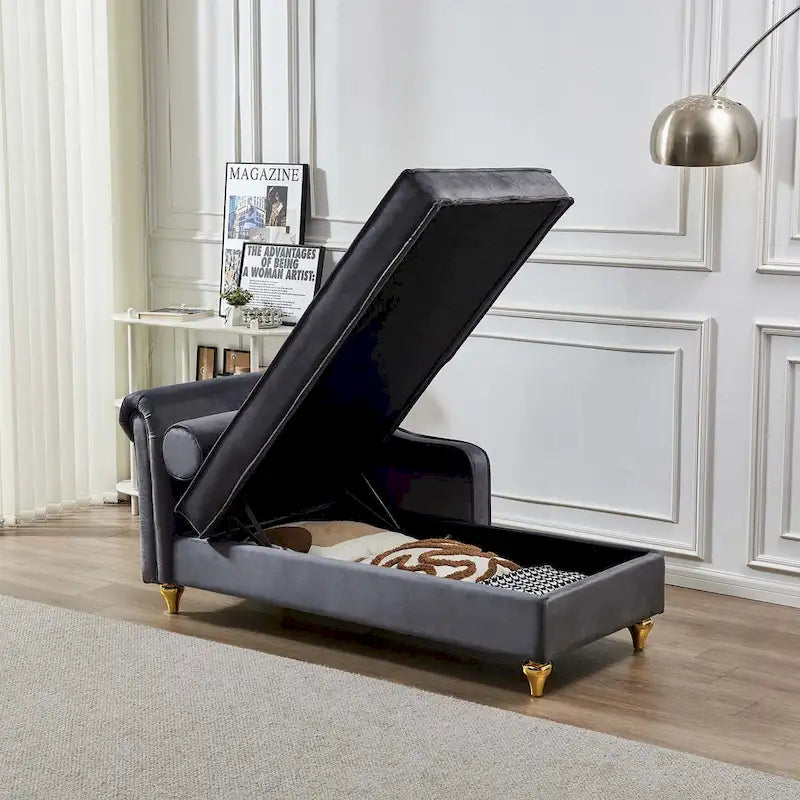 Chaise longue moderne rembourrée avec rangement