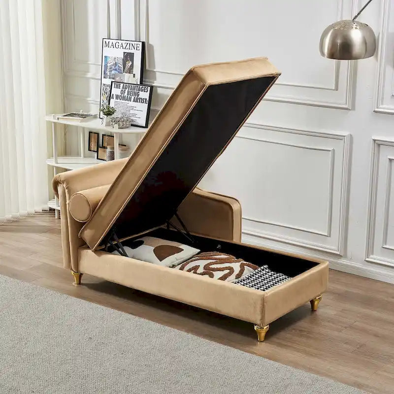 Chaise longue moderne rembourrée avec rangement