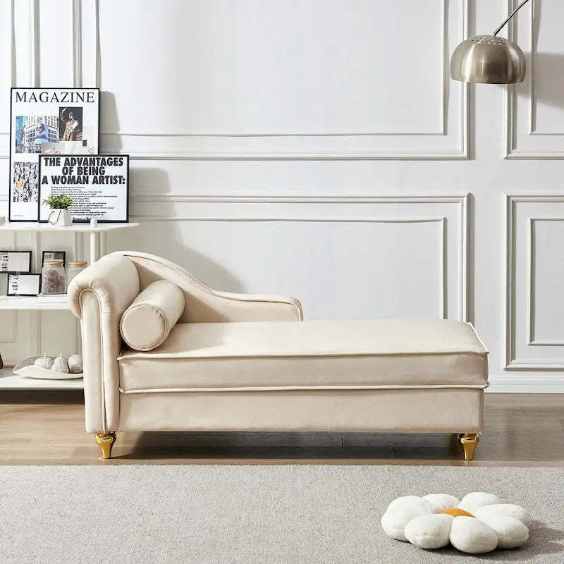 Chaise longue moderne rembourrée avec rangement