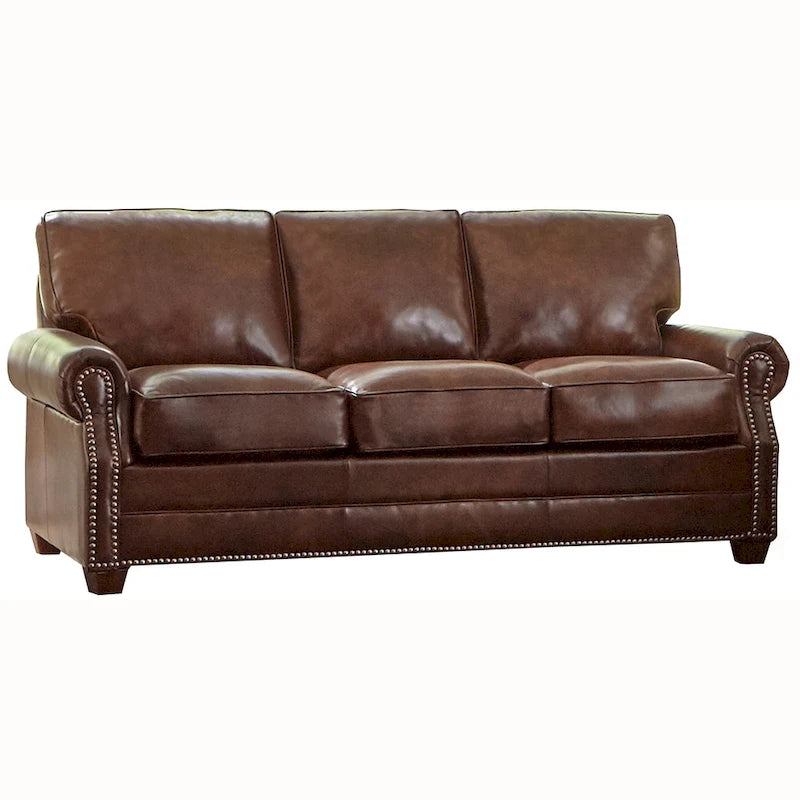 Ensemble canapé et deux fauteuils en cuir pleine fleur Revo, fabriqué aux États-Unis