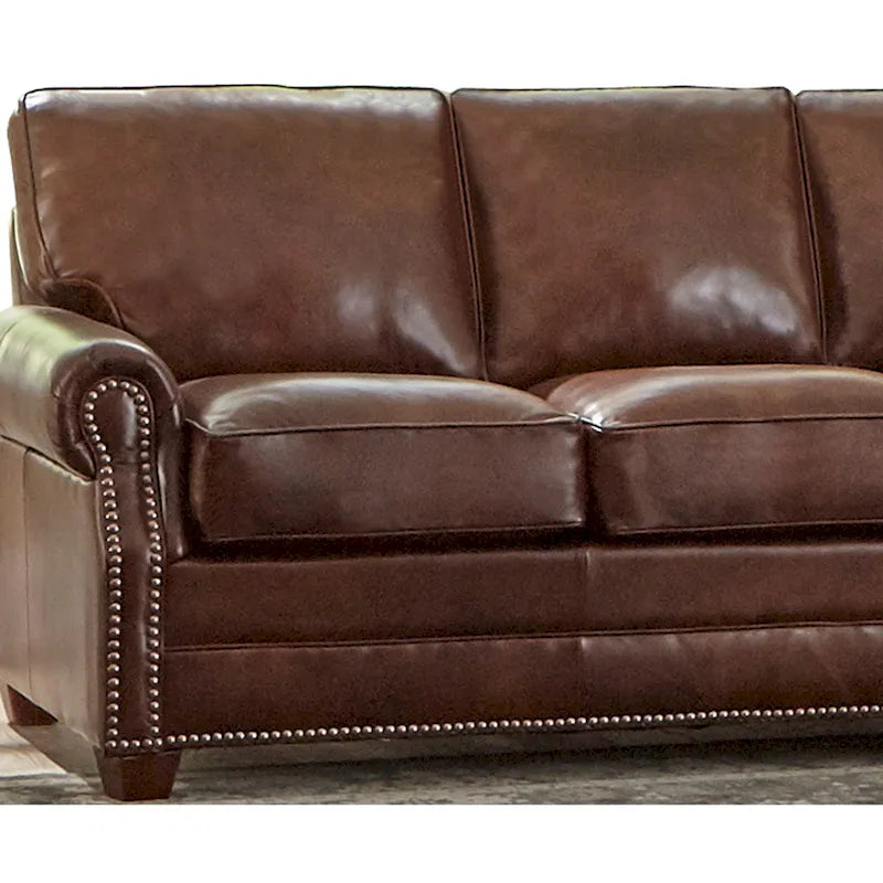 Ensemble canapé et deux fauteuils en cuir pleine fleur Revo, fabriqué aux États-Unis