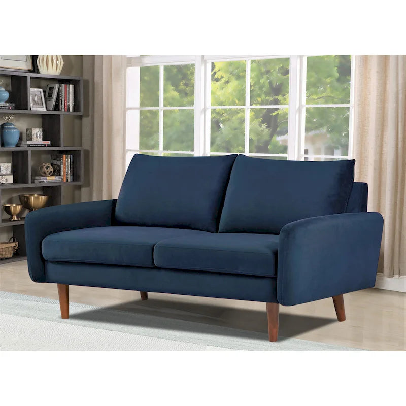 Causeuse en velours Kent de 58 po de large avec pieds fuselés US Pride Furniture